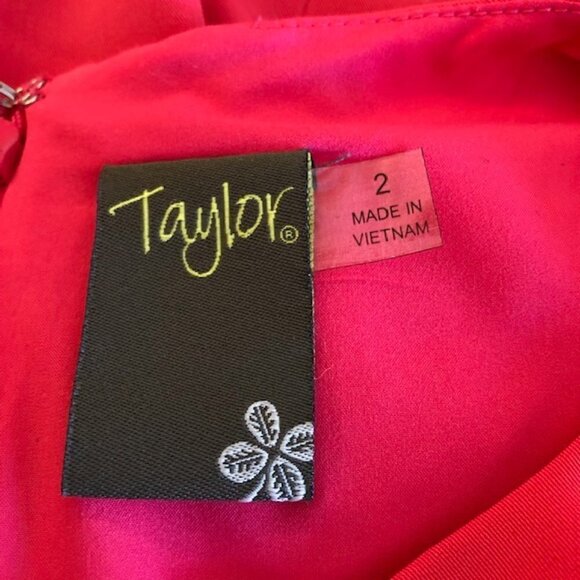 Taylor Womens Dress Pink V-Neck Lined Size 2 - Picture 9 of 10